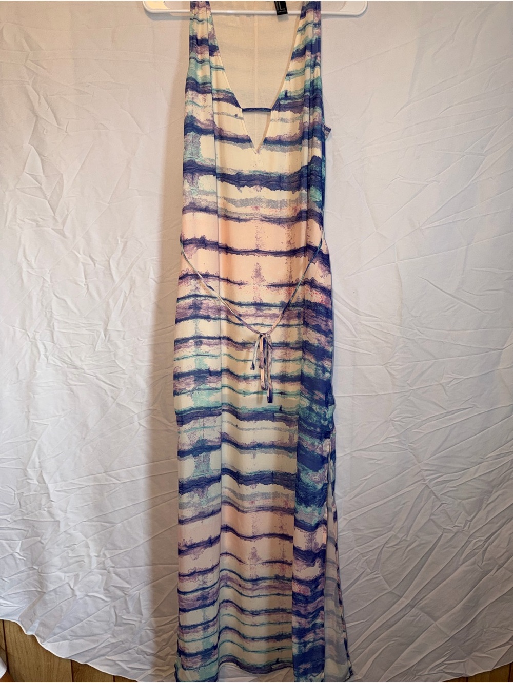 Forever 21 Blue & Cream Striped Maxi Dress